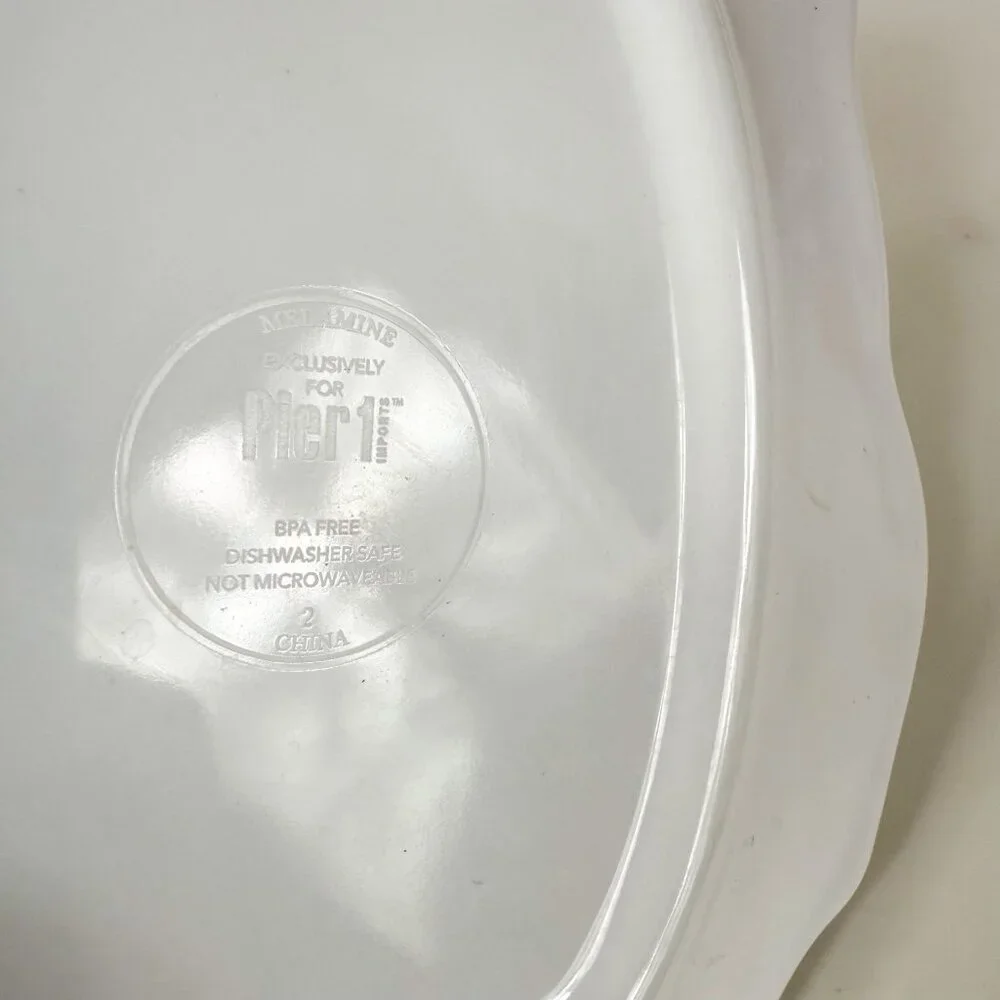 Pier 1 Natural Owl Shaped Melamine 9'' Serving Plate Platter dish